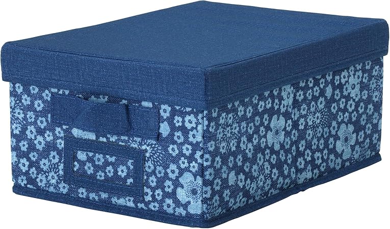 MBI - Caja con Tapa (25 x 35 x 15 cm), Color Azul y Blanco: Amazon.es: Hogar