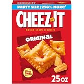 Cheez-It Cheese Crackers, Baked Snack Crackers, Lunch Snacks, Party Size, Original, 25oz Box (1 Box)