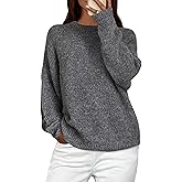 PRETTYGARDEN Womens Fall Long Sleeve Sweater Crew Neck Fuzzy Loose Fit Chunky Knit Oversized Pullover Sweaters Going Out Tops