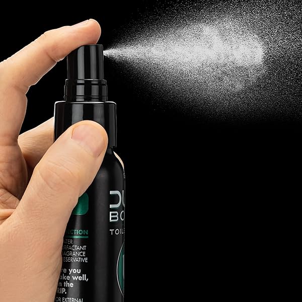 DUDE BOMBS – TOILET SPRAY – 2.5 OZ SPRAY BOTTLE – FOREST FRESH TOILET SPRAY WITH PINE AND CEDARWOOD ESSENTIAL OILS – STANK ELIMINATOR UP TO 150 DUMPS