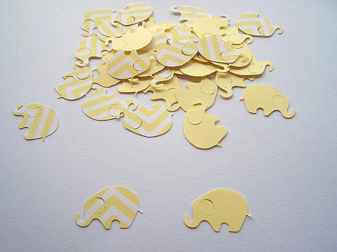 100 Yellow Chevron Elephant Confetti Cutout Punch Amazon Com