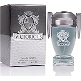 Victorious for Men Eau De Toilette - Woody & Aquatic Fragrance - Aromatic Bay Leaf & Jasmine & Woody Base of Guaiac Wood, Patchouli, Oak & Ambergris - Fresh & Sporty Composition - 100ml Spray Bottle