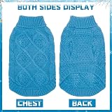 Mihachi Turtleneck Dog Jumper - Cable Knit Coat with Leash Hole, 7 Colors view 5