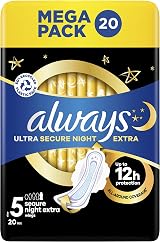 Always Ultra Secure Night Size 5 with Wings 80 Towels Mega Pack Odour view 2