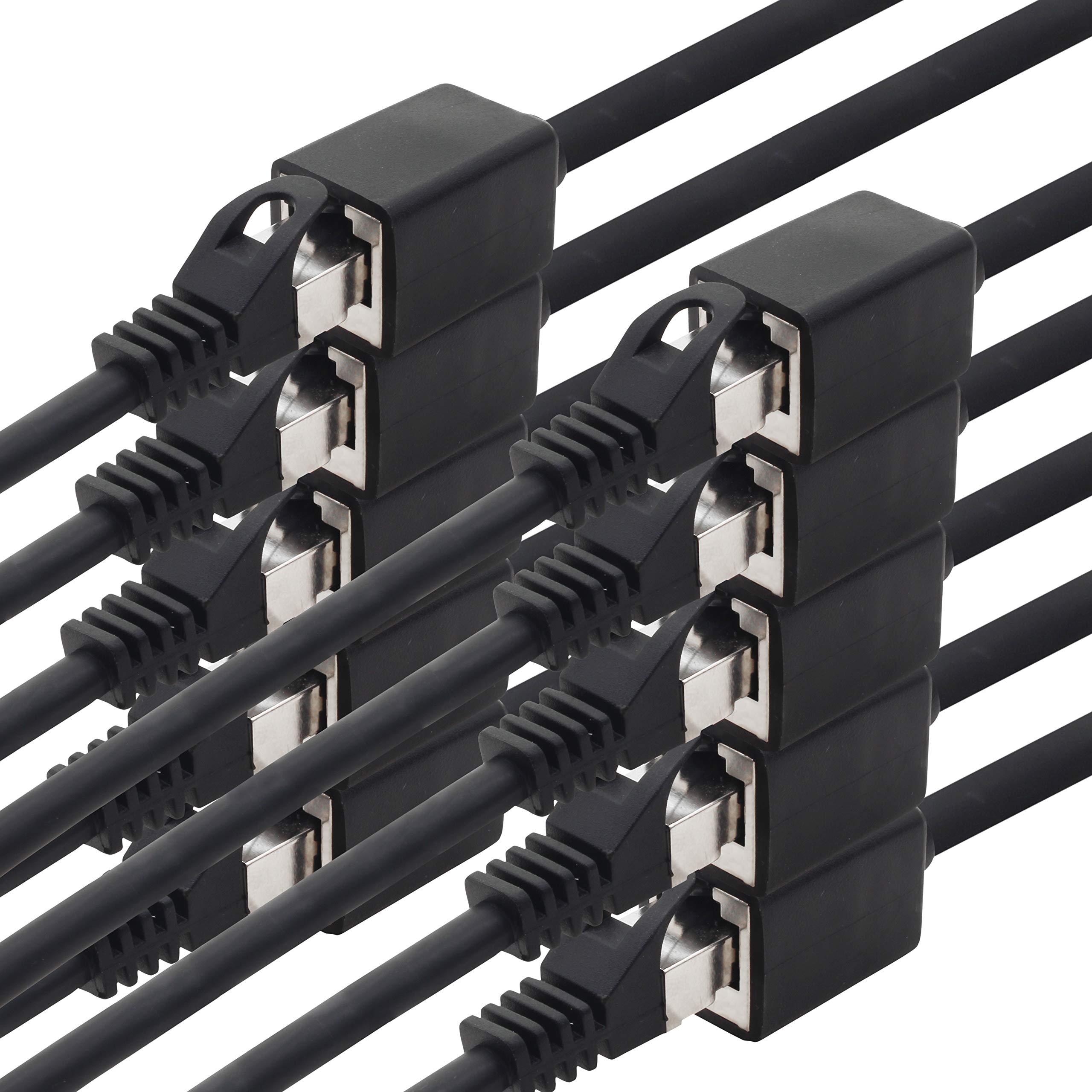 1aTTack.de 618326 CAT7 Cat.7 extension adapter - 3.0 m - Ethernet cable Lankabel network cable 10 Gb/s raw cable with (RJ45) Cat6a plug socket 10 pieces - black