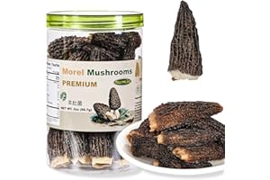 MillynLike Dried Morel Mushrooms Trimmed Stems & Large Caps (2+ Inches) | 2oz Gourmet Morchella Conica, Premium AAA Grade100% Natural without additives for cooking