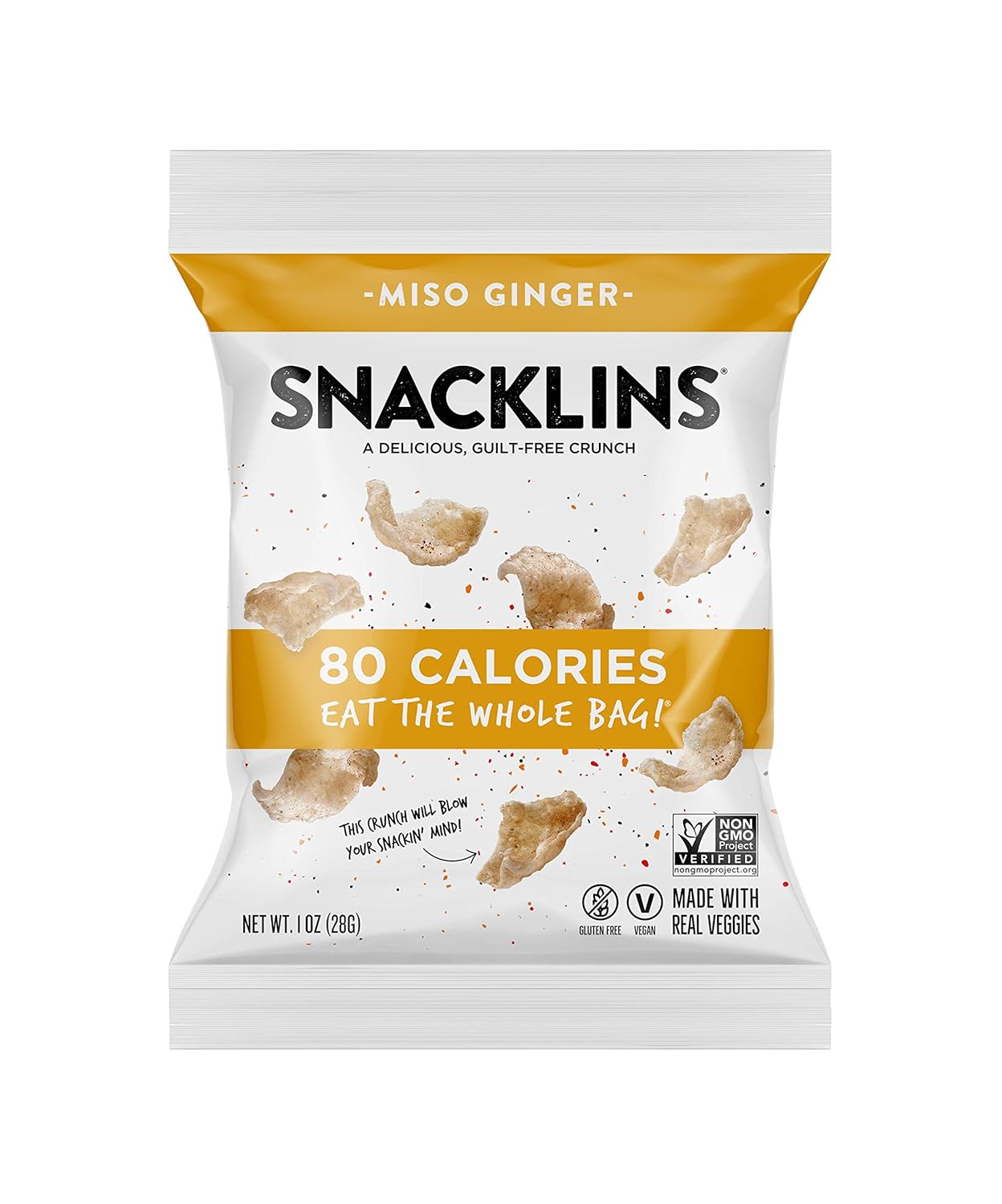 SNACKLINS Plant Based, Puffed Chips, Healthy, Crunchy