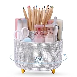 SKYDUE 360 Degree Rotating Desk Organizer, Shining