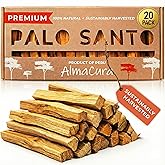 Almacura Palo Santo Premium Sticks (20), Smudging Incense High Resine, Pure Palo Santo Wood Certified from Peru. Ethically Sustainably Harvested. Protection, Meditation, Spiritual Cleansing