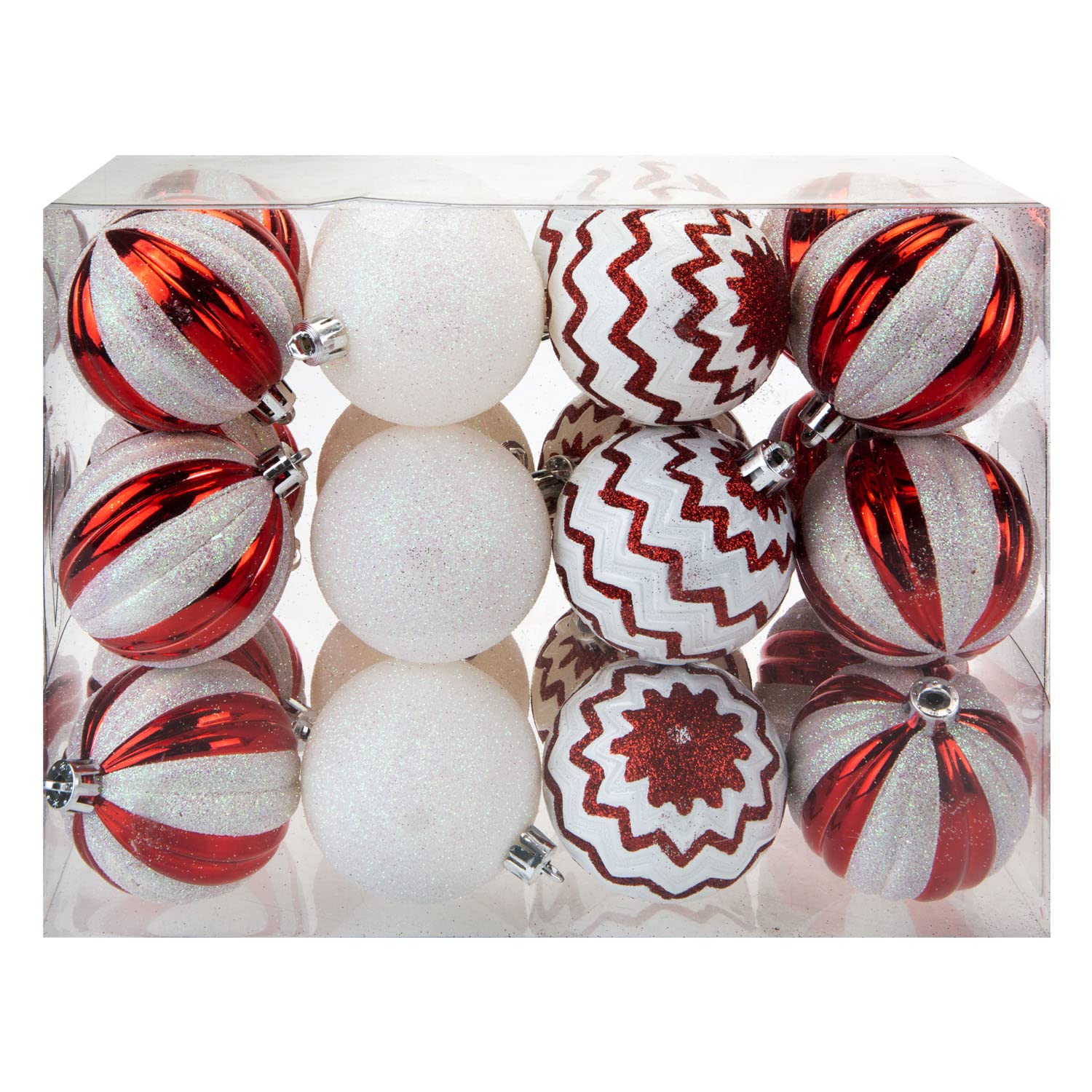 VFM - Red & White 6cm Baubles Candy Cane (24 Pack) - Christmas Tree Decorations