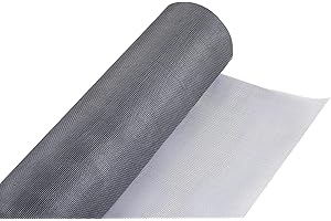 PAZAKA Fiberglass Screen Roll 36" x 100' A Continuous Roll UV Protection Install and Repair Door and Window Screen (36" x 100’, Sliver Grey)