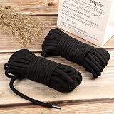 Lanjue 2 Pack 10m Cotton Rope 8mm Black Soft Twisted Cord Storage Bag view 5