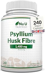 Nu U Nutrition Psyllium Husk Capsule 1400mg Vegan 240 cap UK Made view 1