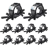 Black Stage Light Clamp, 10PCS GZhumin Premium 1.37-1.57 Inch Aluminium Small Size Truss Clamps with TUV Certified, Heavy Duty 165LB Lighting Clamps, Fit for 35-40 mm OD Tube/Pipe