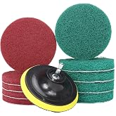4 Inch Scouring Drill Brush Attachments Power Scrubber Pads 10Pc | Household Cleaning Set, for Kitchen Bathroom Cleaning