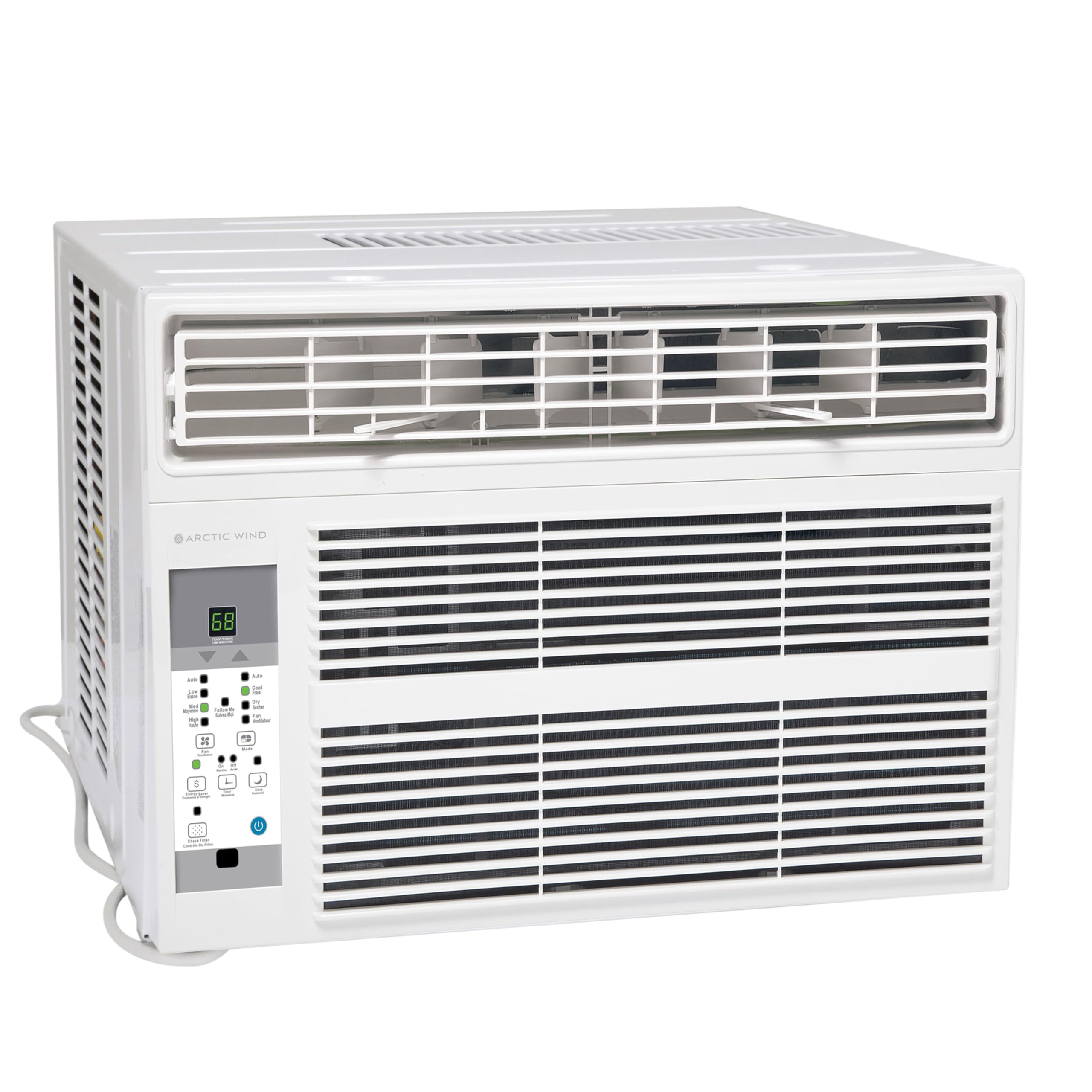 Arctic Wind 4AW10000A 10,000 Air Conditioner and Dehumidifier, 115V, Window AC Unit for Medium Rooms up to 450 Square Feet with Remote Control, White, 10000 BTU