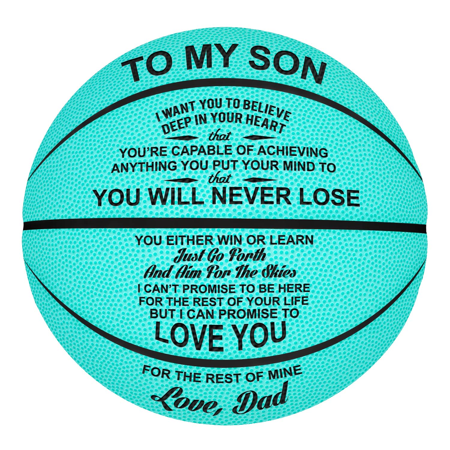 Kenon Customized Engraved Basketballs for Son, Personalized Indoor/Outdoor Game Leather Basketball, Best Gift for Son from Dad (To My Son From Dad)