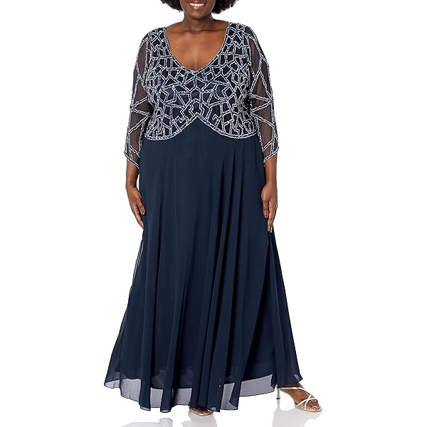 Amazon.com: J Kara Women's 3/4 Scallop Beaded Pop Over Gown Dress,  Grey/Mercury/Gun, 6 : Clothing, Shoes & Jewelry