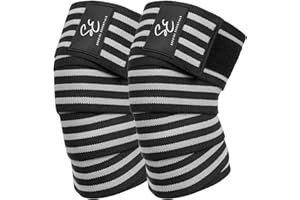 Special Essentials Knee Wraps for Weightlifting with Strap (2 Pack) - 72 Inches Flexible Support for Men & Women, for Powerlifting, Squats, Leg Press, and Cross Training