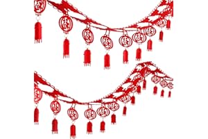 VIPITH Chinese New Year Decorations Fu Chinese Spring Festival Home Décor Good Luck Red Hanging Garland for Living Room Bedroom Restaurant Decoration 6 Pack