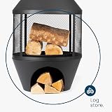 LIVIVO 107cm Chiminea Patio Heater - Grey, Weather & Rust-Resistant view 3