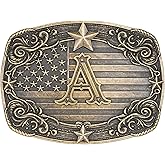 Flipslo Western Belt Buckle for Men Women Initial Letter A to Z Cowboy Belt Buckle Texas Buckle hebillas vaqueras para hombre