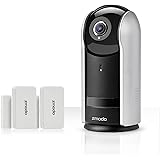Zmodo Snap True Wire-Free or Plugged-in 360° Pan/Tilt/Zoom 1080p Security Camera System and Smart Hub with 2 Pack Door/Window Sensors
