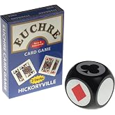 Hickoryville Euchre Playing Cards Bundle - 2 Euchre Decks in One Box with Black &amp; White Suit Marker Dice