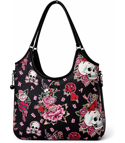 Ed Hardy ショルダーバッグ スカル ローズ NEW Ed Hardy Red and Black