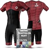 SLS3 Triathlon Suits Mens - Aerodynamic Sleeved Mens Tri Suit – Lightweight Trisuit with Premium FX Fabrics - 2 Pockets