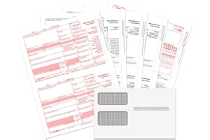 FENTASY 1099 MISC Forms 2025, 4 Part Tax Forms Kit, 25 Vendor Kit of Laser Forms Designed for QuickBooks and Accounting Software, 25 Self Seal Envelopes Included