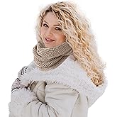 TINKUY PERU Chunky Knitted Scarves, Soft Authentic Peruvian Alpaca Wool Infinity Snood Scarf for Winter, Unisex, One Size,