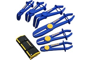 Evertools 6pc Radiator Hose Clamp Plier, Fuel Line Clamp Pliers, Hose Pinch off Pliers Straight & 90 Angled for Flexible Hoses Automotive Gas Lines Radiator Brake Coolant