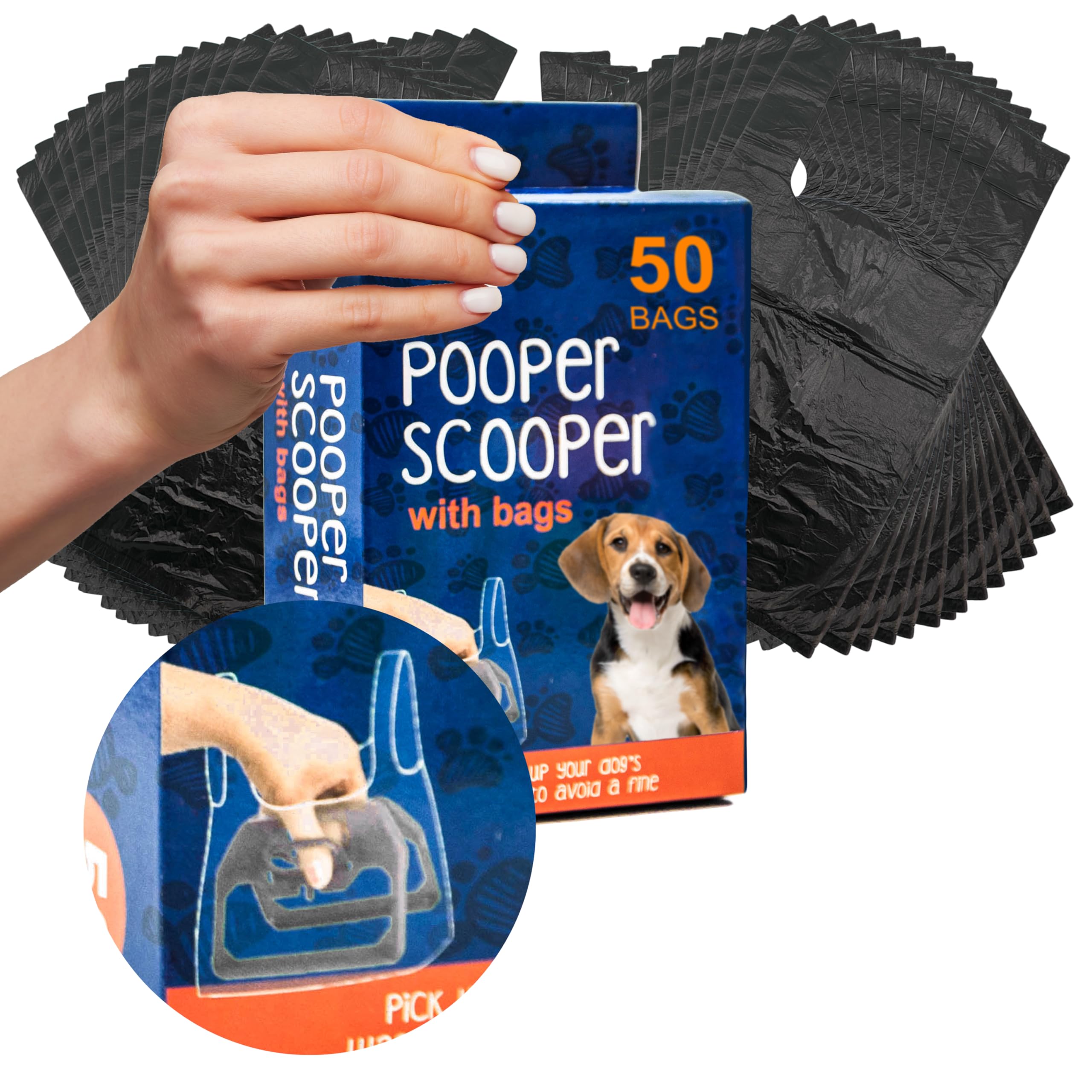 Petopedia 1x All Pets Dog Pooper Scooper Handheld – Assembled Dogs Poop Scoop with 200 BAGS – Lightweight, Hygienic Cleaning, Poo Picker for Pet Loo, Animal Waste ((Extra 150 Bags), 15cm (Pack of 1))
