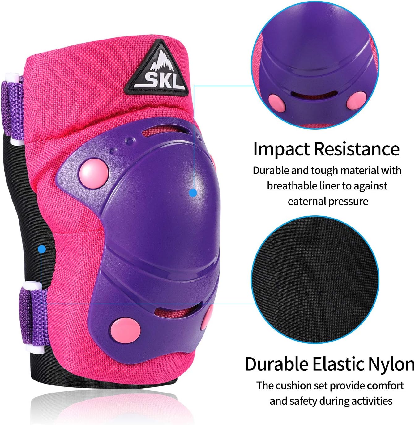 Kids Knee Pads Elbow Pads Guards Protective Gear Set for Skates Skateboard Rollerblade Roller Cycling Bike Inline Scooter Riding, Toddler Wrist Guards for Sports Purple : Sports & Outdoors