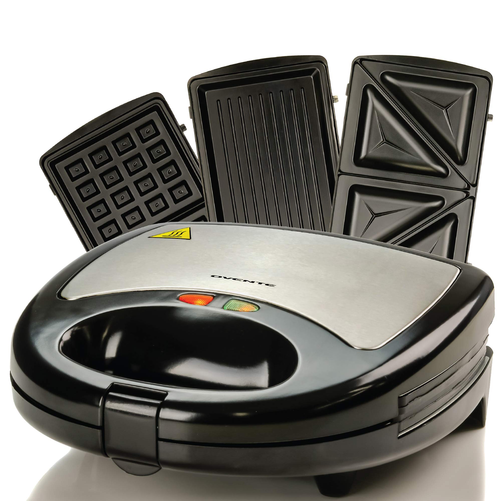 Sandwich Maker 750 Watts with 3 Interchangeable Non-Stick Plates In