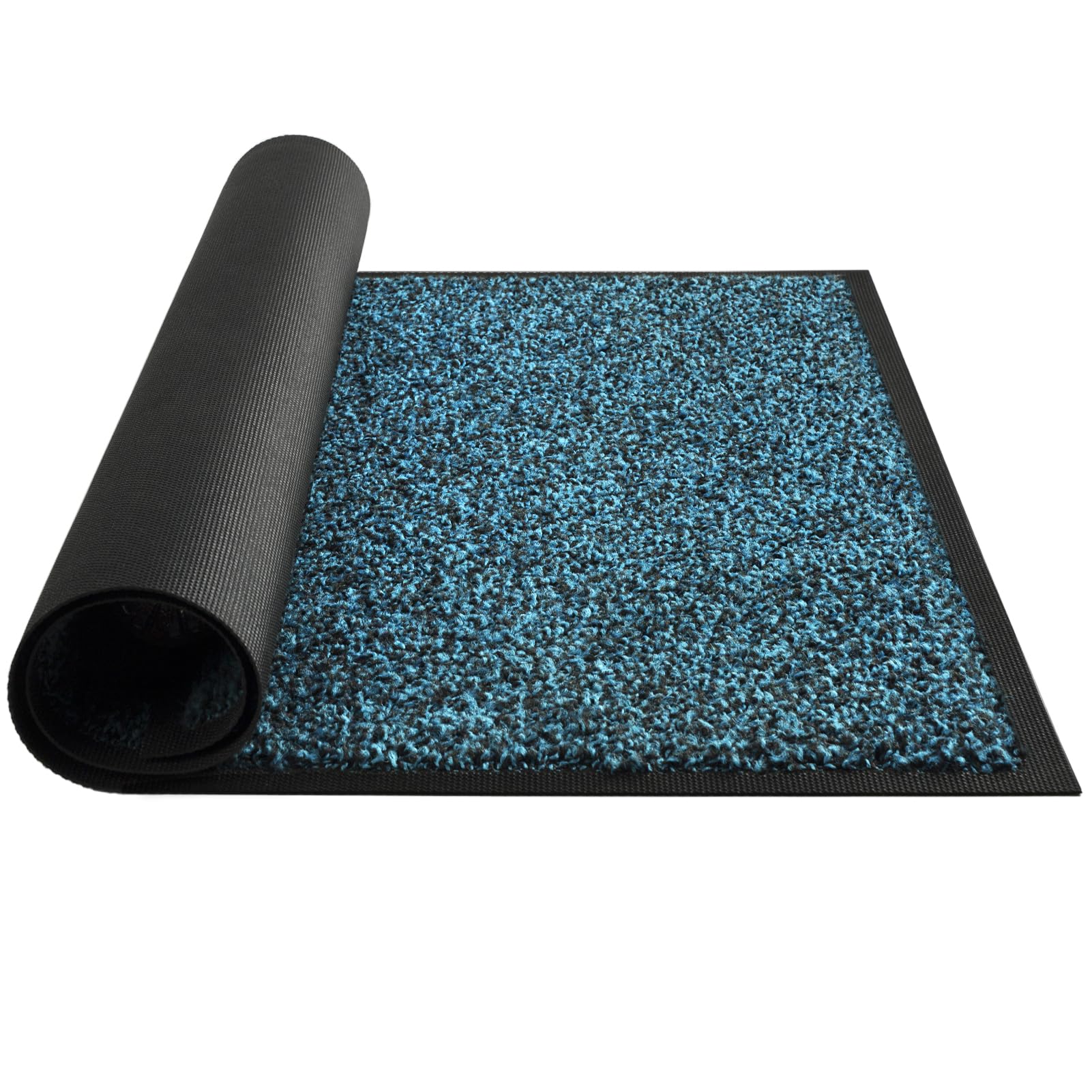 Photo 1 of Mibao Front Door Mat, Dirt Trapper Welcome Mat for Outdoor Indoor, Non-Slip Waterproof Doormat, Durable Machine Washable Low Profile Entry Rug for Back Door Outside Patio Porch, 60" x 36", Blue