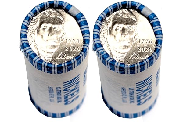 2026 P, D 2 Roll Set of Jefferson Nickel with Dual Date 1776-2026 Semiquincentennial Coin Collection SemiQ Uncirculated