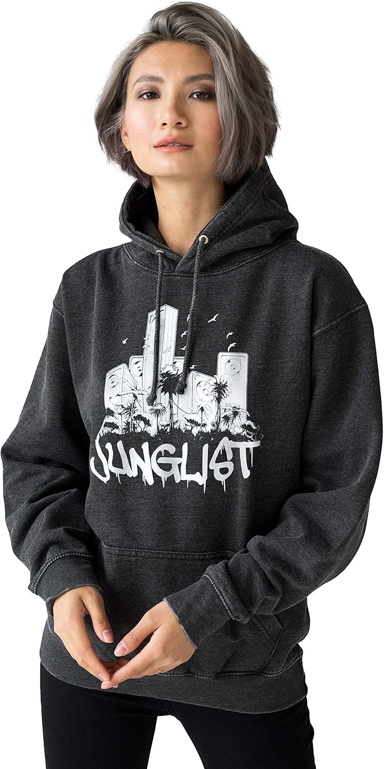 washed hooded top