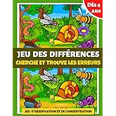 jeu des différences: cherche et trouve les erreurs | livre de jeux enfants dès 4 ans | + de 320 différences | COULEUR | Pour 