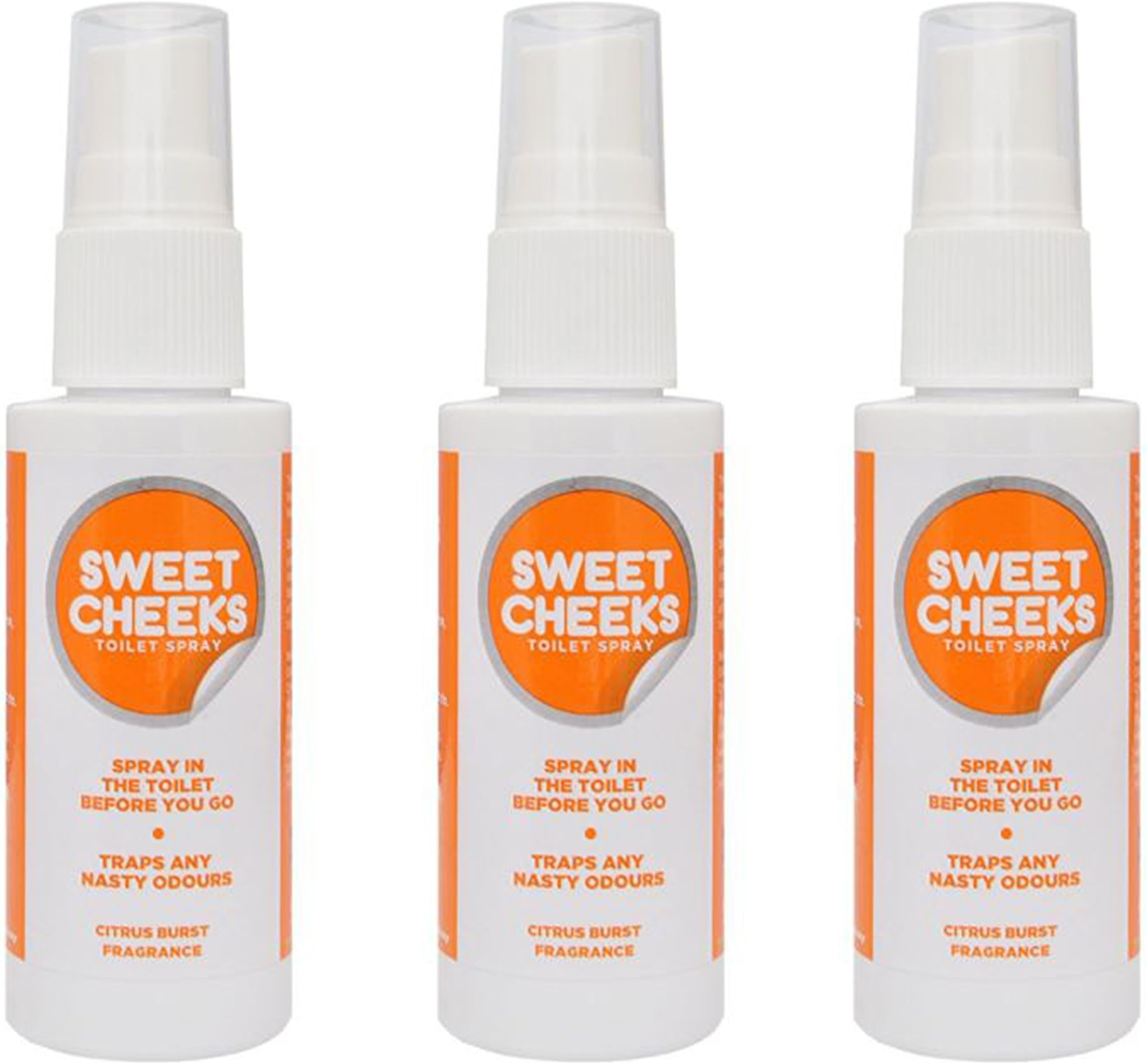 3 x SWEET CHEEKS CITRUS TOILET POO SPRAY 50ml LIKE VIPOO