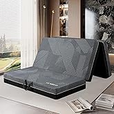 GEMBED Tri Folding Mattress Queen Size - 6 Inch Foldable Floor Sofa Bed | Memory Foam Tri-fold Handle &amp; Non-Slip Bottom, Portable Foldable Sofa Bed Floor for Travel RV Camping Yoga - 78"x58"x6"
