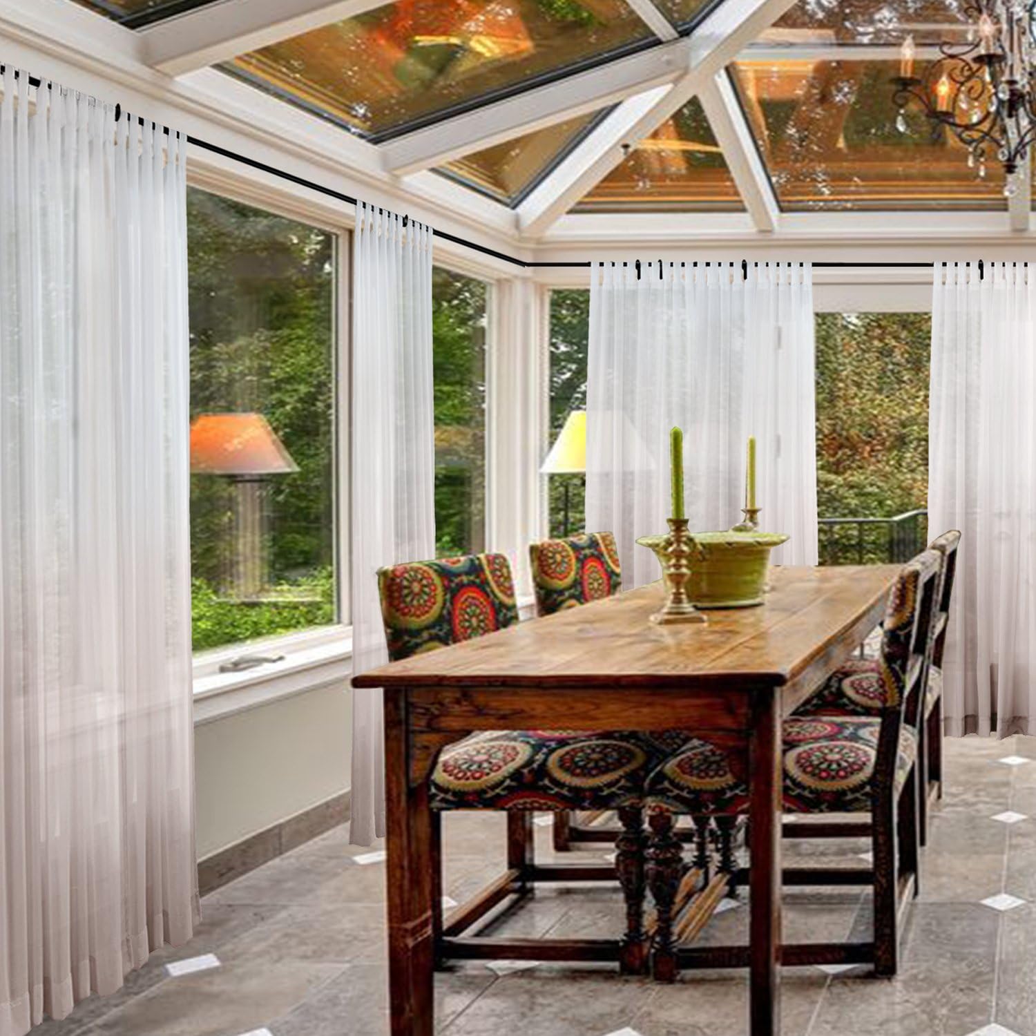 Outdoor Curtains - Macochico Taupe Gradient Sheer Curtains Outdoor Indoor for Library Hotel Club Classroom Kids Room Nickle Grommet Ombre Voile Draperies Dustproof Privacy Protection 84W x 102L (1 Panel)