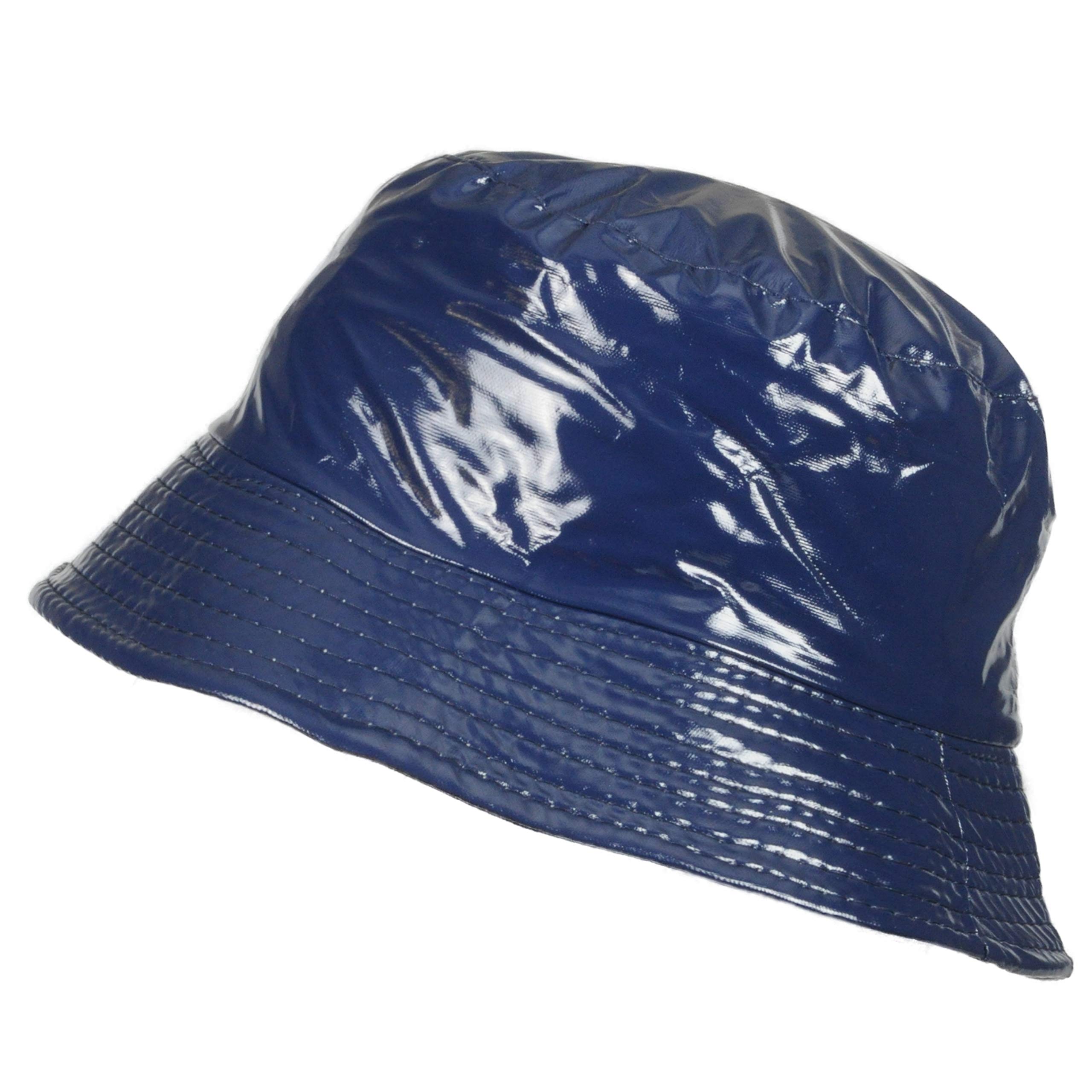 Toutacoo, Waterproof Vinyl Bucket Rain Hat (11-Plain Blue)