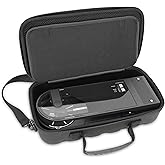 CASEMATIX Travel Case Compatible with Audio-technica AT-SB727 Portable Turntable Sound Burger Vinyl Record Player - Includes Carry Case Only with Handle and Shoulder Strap, Black