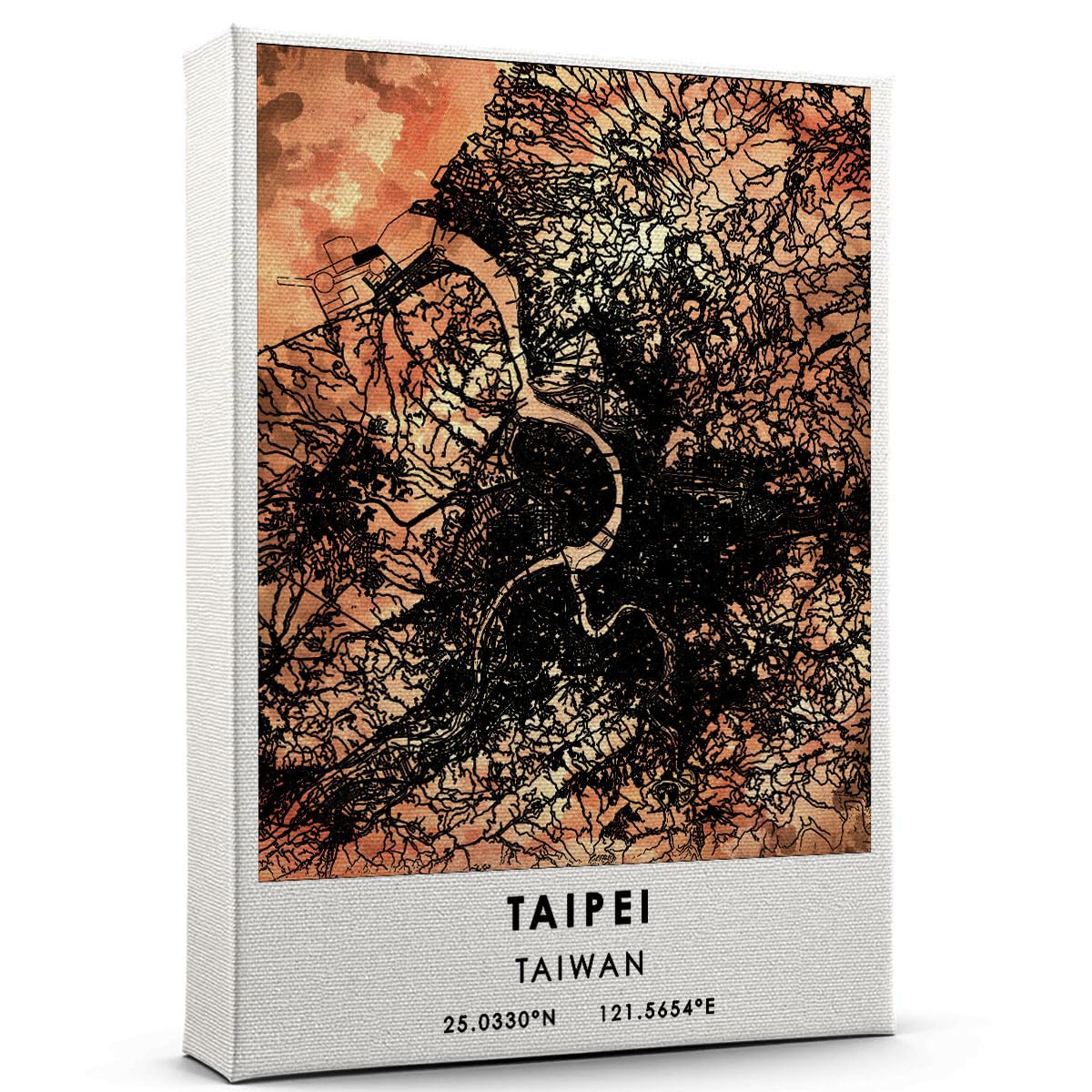 Taipei Map Poster, Taiwan Map Art Poster, Map Decor