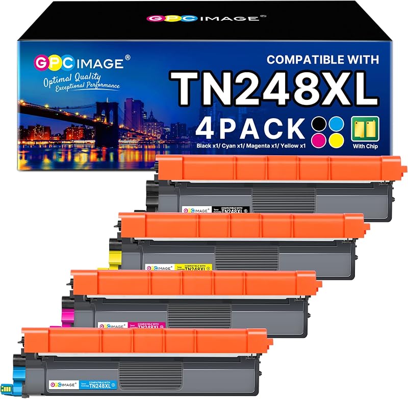 GPC Image TN248XL 4 Pack Toner Cartridges for Brother TN248 Series