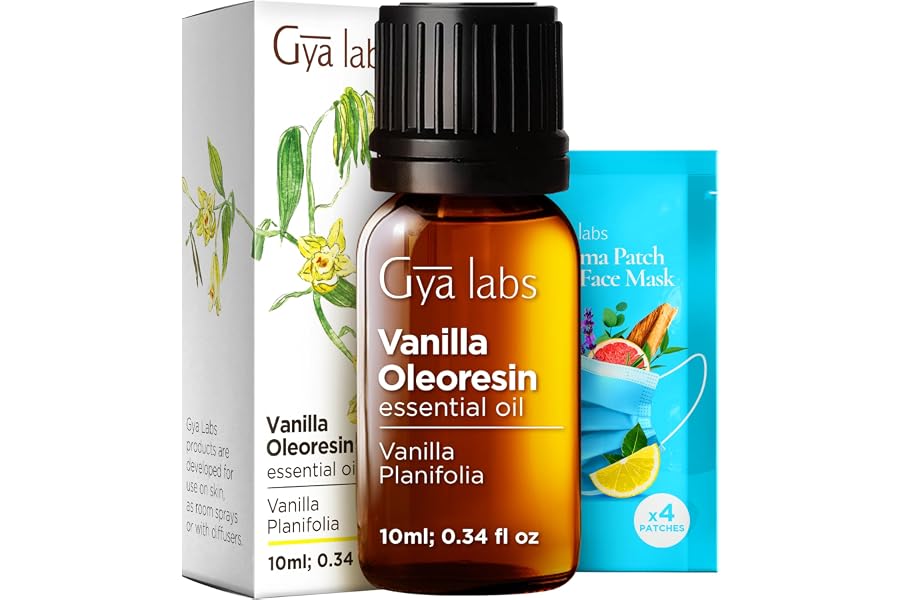 100% Pure Vanilla Essential Oil - 0.34 Fl Oz - Vanilla Oil for Hair, Skin, Diffuser, Aromatherapy & DIY Candle Making Scent