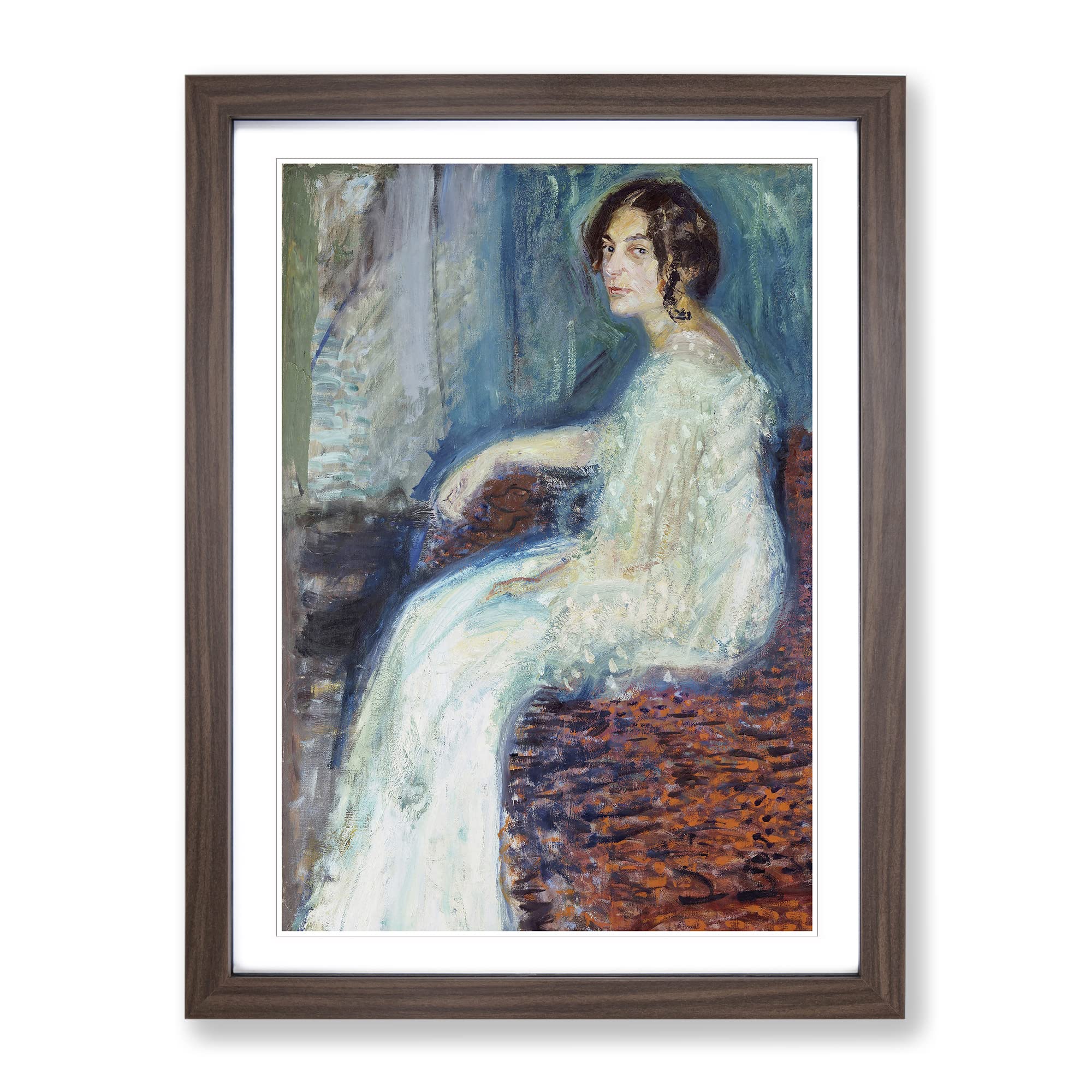 Richard Gerstl Henryka Cohn Classic Painting Framed Wall Art Print, Ready to Hang Picture for Living Room Bedroom Home Office Décor, Walnut A4 (34 x 25 cm)