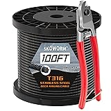 Skoworm 100FT T316 Black Stainless Steel Cable